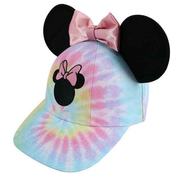 Jerry Leigh Disney Kids' Tie Dye Minnie Mouse Baseball Cap with Bow and 3D Ears - Picture 2 of 3